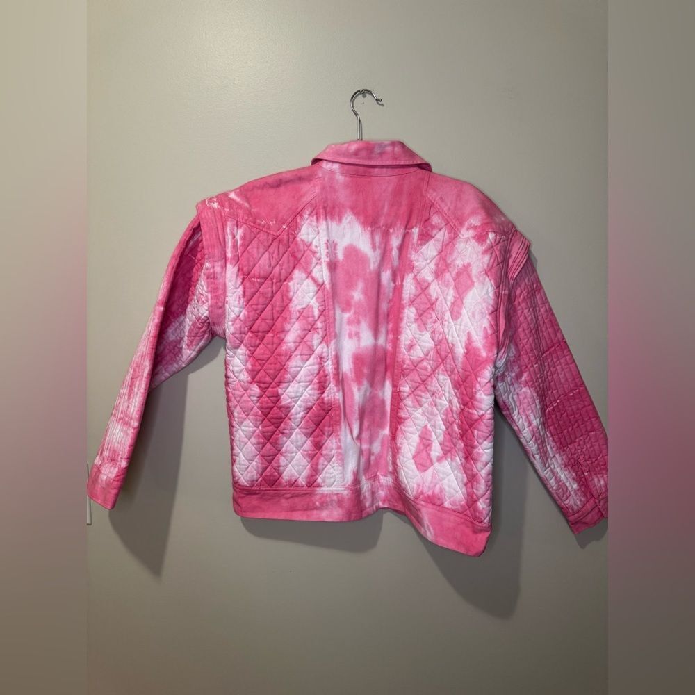 LoveShackFancy Adelaide Quilted Jacked | Medium | Hibiscus - Picture 4 of 8